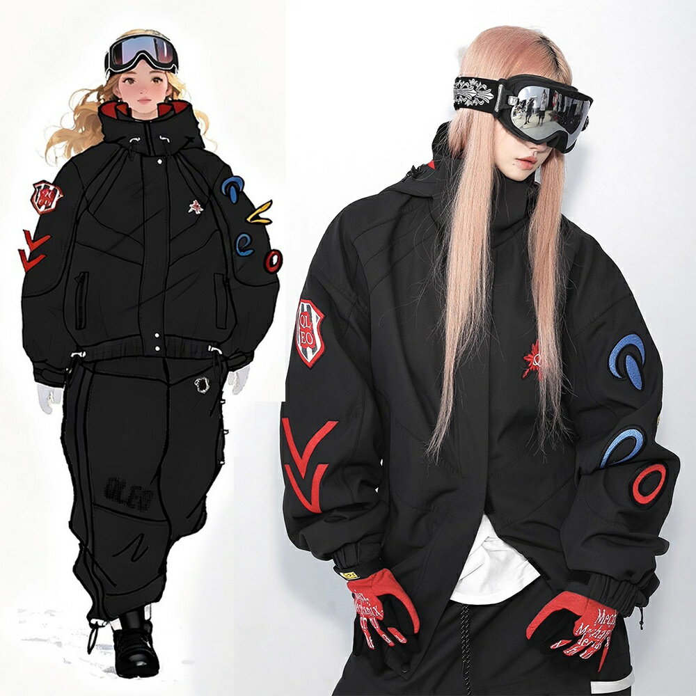 送料無料 スノーボードウェア スキーウェア スノボウェア レディース メンズ 上下セット セットアップ スノボジャケット スキージャケット 前開き フード付き アウター スノボパンツ スキーパンツ ロングパンツ ボトムス 長ズボン ゆったり 黒 楽天海外通販
