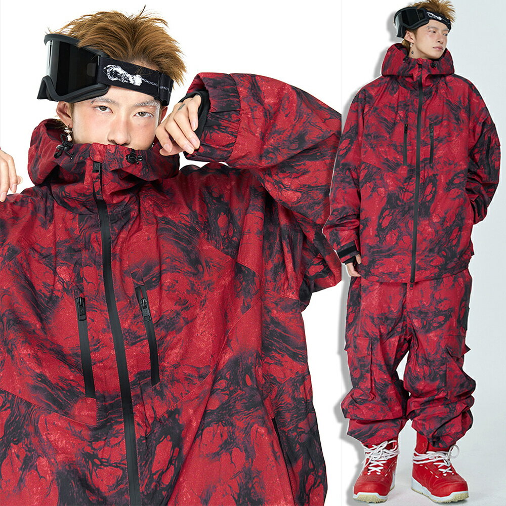 241TWOFORONE 90S USA製　スノーボードパンツ 赤 黒サイド ◯ 241TWOFORONE 90S USA製 スノーボードパンツ 赤 黒サイド