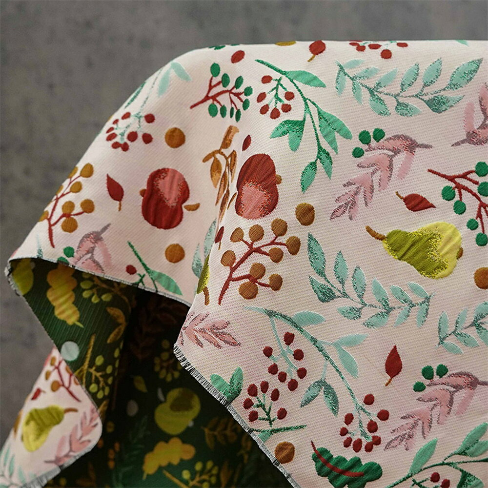 送料無料 141cm幅 90cm単位 ジャカード生地 エンボス生地 浮き彫り生地 立体感 生地 布 布地 色織り生地 きじ ぬの 手作り生地 裁縫 DIY用生地 手芸用 ハンドメイド向け 花柄 植物柄 果物柄 ピンク 緑 グリーン 楽天海外通販