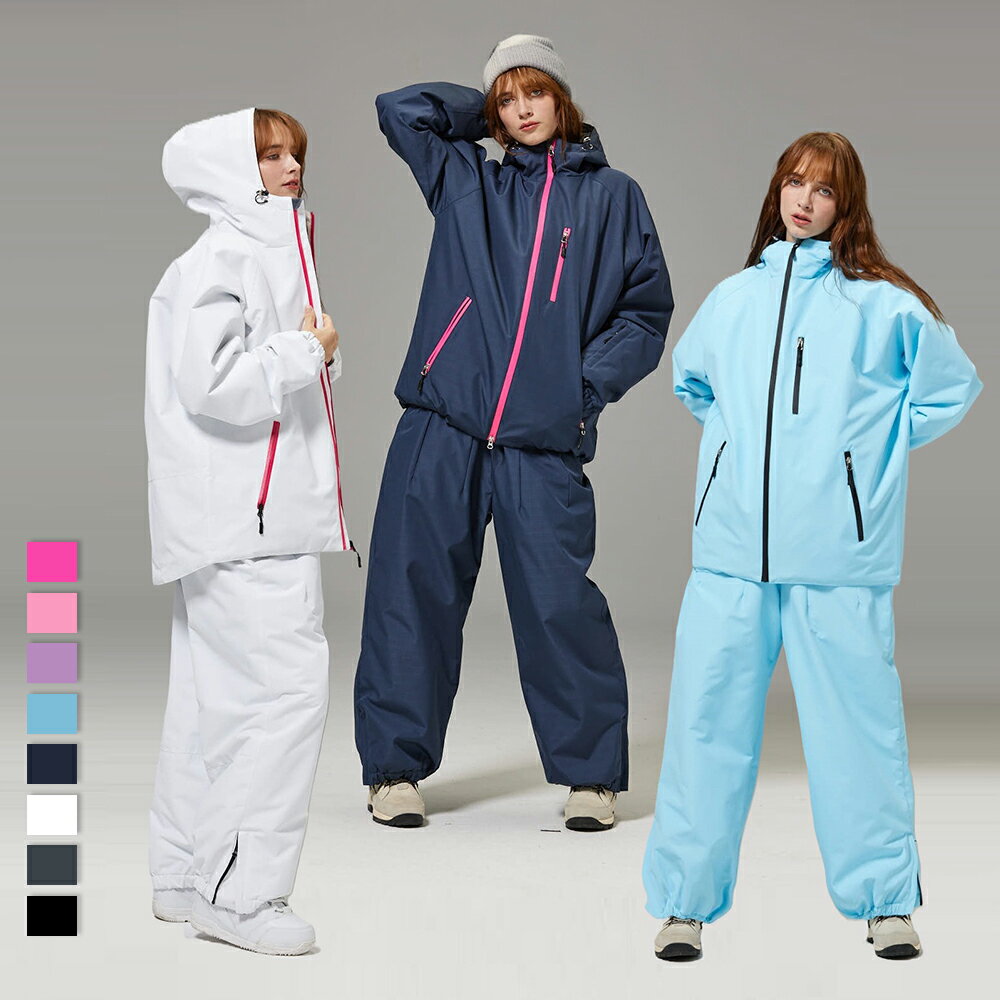 送料無料 スキーウェアセット スノーボード ウェア 上下セット セットアップ スノーボードウェア レデ..