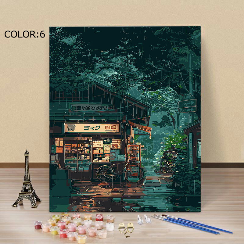 送料無料 5色 塗り絵 数字 油絵 数字塗り絵 数字油絵セット ぬりえ 油絵風 絵画 DIY絵 お絵描き 油絵キ..