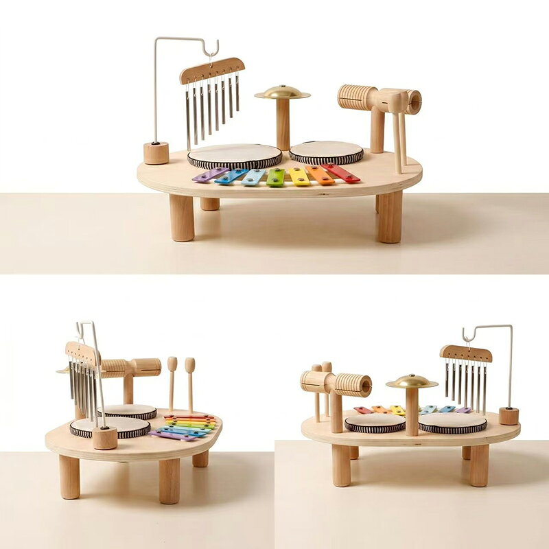 shawrichの送料無料 風鈴付き多機能ドラムセット 木製オルフ打楽器 鉄琴付き 幼児音楽知育おもちゃ 音感トレーニング 誕生日プレゼント 幼児知育音楽おもちゃ 子供 小学生 男の子 女の子 ギフト 誕生日 プレゼント おしゃれ 楽天海外通販｜アングル3