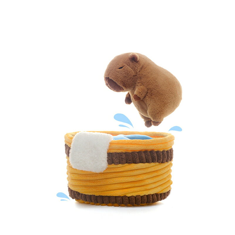 送料無料 カピバラぬいぐるみ お風呂桶セット オリジナル正規品 全長約 16cm ふわふわ 抱き枕 インテリア雑貨 誕生日プレゼント 彼女への贈り物 かわいい 動物 誕生日 入園祝い 楽天海外通販