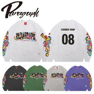 PARAGRAPH正規品【パラグラフ】 [送料無料] 2022FW no.56 New Happy Smile Sweatshirt ニューハッピースマイルトレーナー ユニセックス 男女兼用 カジュアル 韓国ファッション 韓国ブランド ストリート カジュアル メンズ レディース オーバーサイズ ビックシルエット