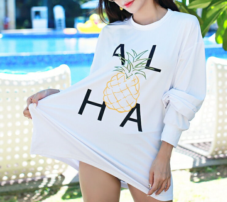 classyclo(クラッシー クロ)【送料無料】水着ラッシュガードレタリングオーバーfitサマーバカンスオーバフェット！ALHAラッシュガード2カラー