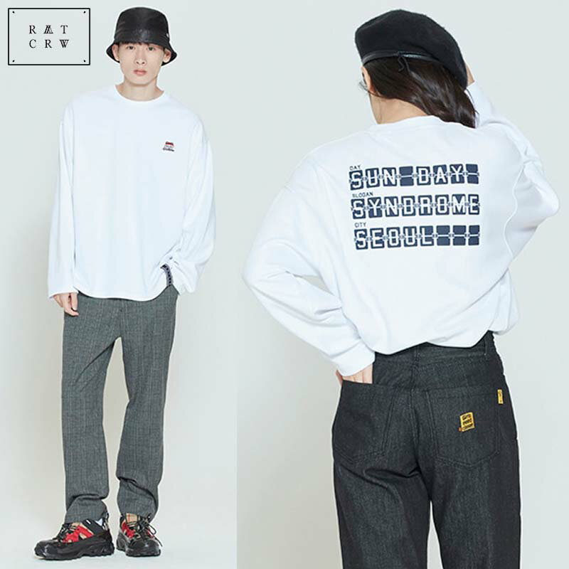 HE&SHE [送料無料] 【ロマンティッククラウン】 ROMANTIC CROWN ビックシルエット オーバーサイズ オーバーフィット ルーズフィット ドロップショルダー カジュアル ユニセックス ストリート 長袖Tシャツ SUNDAY SYNDROME LONG SLEEVE