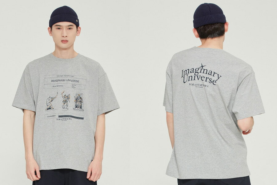 HE&SHE [送料無料] 【ロマンティッククラウン】 ROMANTIC CROWN ビックシルエット オーバーサイズ オーバーフィット ルーズフィット カジュアル ユニセックス ストリート半袖TシャCONSTELLATION TEE