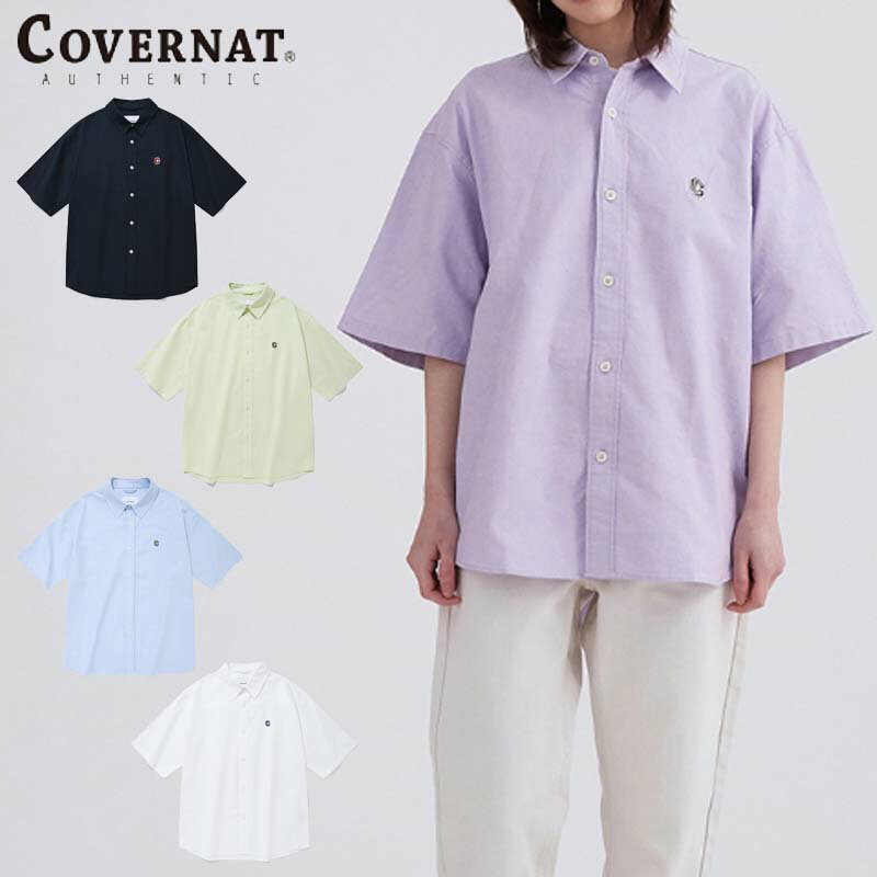 HE&SHE COVERNAT 【カバーナット】 コボナッ [送料無料] C LOGO OXFORD HALF SHIRT 半袖シャツ カットソー オーバーサイズ オーバーフィット ユニセックス ストリート カジュアル 5カラー 1