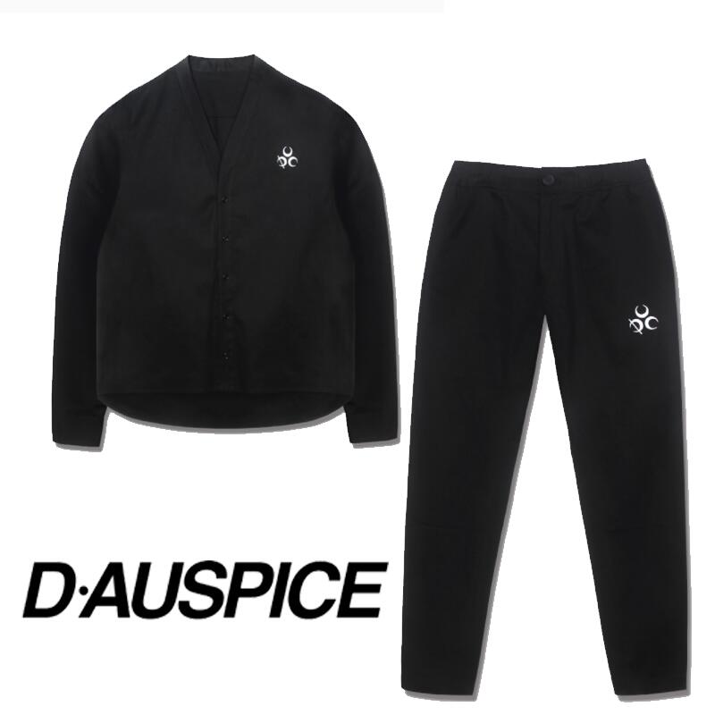 楽天HE＆SHEHE&SHE [送料無料] D・AUSPICE ディーオスピス DAUSPICE [SET-UP] Black Blazer Shirt T セットアップ ユニセックス ストリートファッション ノーカラーシャツ 運動服 韓国芸能人 韓国ブランド カジュアル ルーズフィット オーバーサイズ