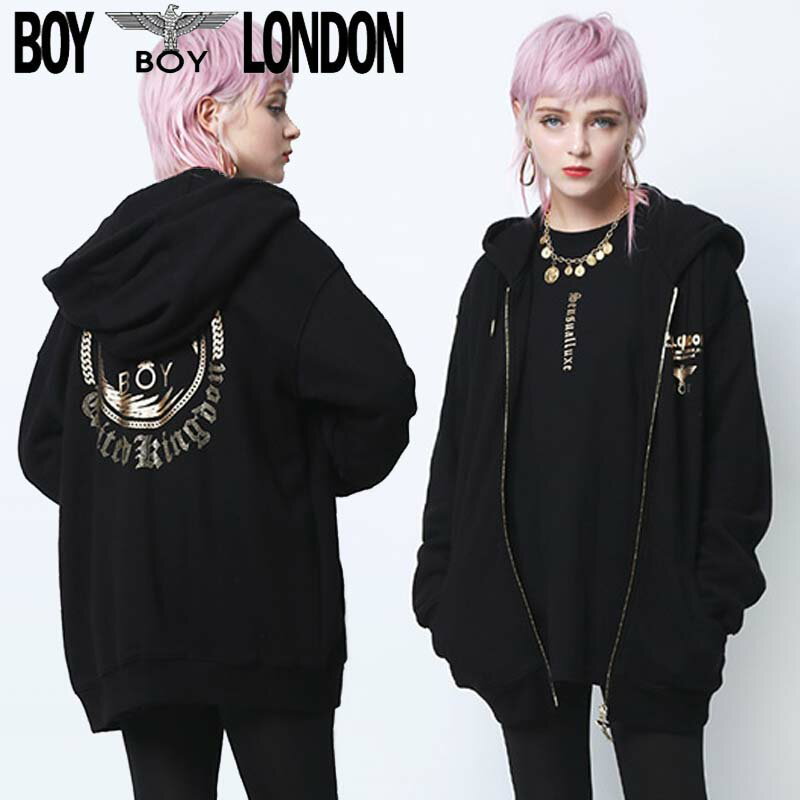 HE&SHE [送料無料] BOYLONDON KOREA 【ボーイロンドン】 B83TC1132U ビックシルエット オーバーサイズ オーバーフィット ユニセックス ストリート ファンキー ジップアップ フード