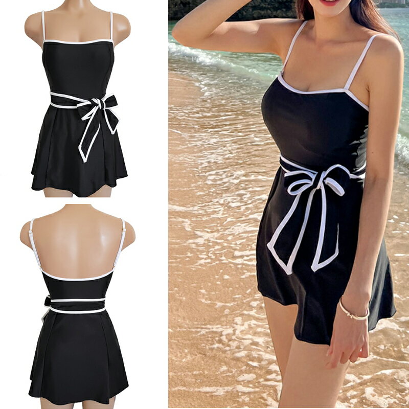 HE&SHE 【送料無料】サマーバカンス水着モノキニ配色ポイントストラップ配色ストラップモノキニ水着　レディース水着　韓国ファッション　体型カーバー水着　ワンピース水着　水着