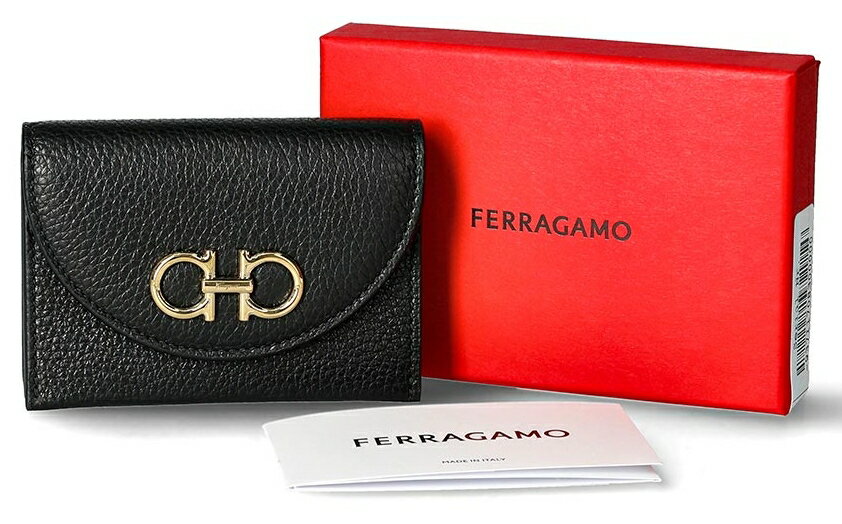 HE&SHE [送料無料] FERRAGAMO★レディースガンチニカードケース カード入れ カードホルダー 定期いれ・名刺入れ 2つ折り 折りたたみ レディース レザー財布 スモール ミニ財布 220332 0750354