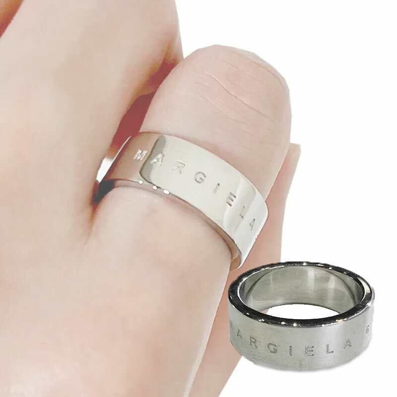 HE&SHE【送料無料】MM6 MAISON MARGIELA メゾンマルジェラ MINIMAL ENGRAVING LOGO RING ミニマルエングレービングロゴリング 指輪 男女兼用 メンズ レディース クリスマス バレンタインデー ホワイトデー SM6UQ0036 SV0186 951