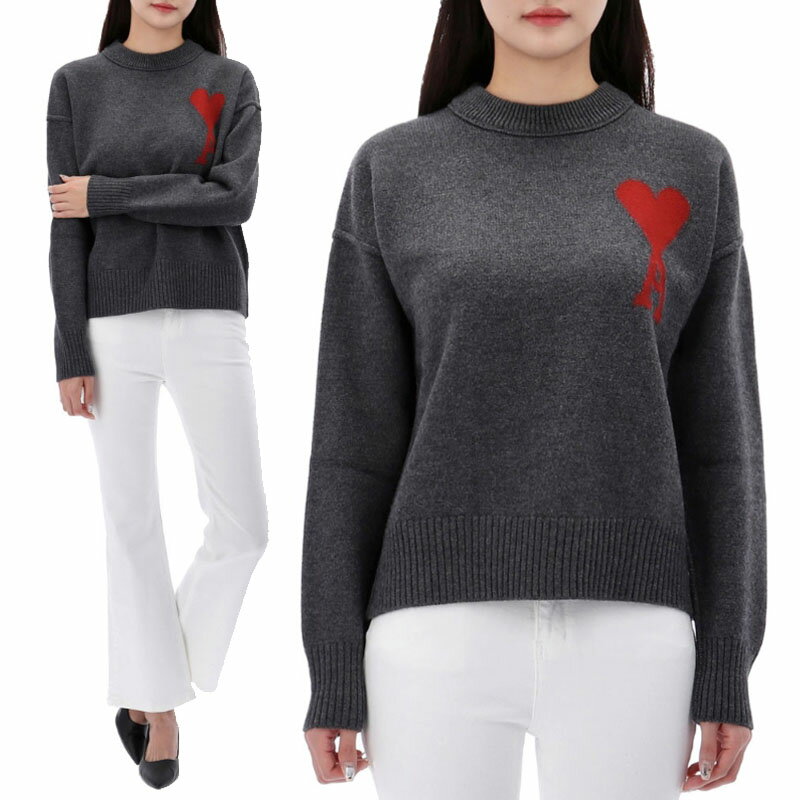 HE&SHE [����̵��] AMI PARIS ���ߥѥꥹ �ӥå��ϡ��ȥ��������С�������������˥å� BIG HEART LOGO OVER SIZE WOO...