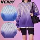 NERDY ノルディ HE&SHE [送料無料] 2022SS DNA MONOGRAM GRADATION SWEATER DNAモノグラムグラデーションセーター ニット ユニセックス ストリート カジュアル ペアルック 全2カラー