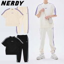 NERDY ノルディ HE&SHE [送料無料] 2022SS NY SHORT-SLEEVE SWEAT SET NY半袖トレーナーセット ユニセックス ストリート カジュアル トレーニング カップルルック ペアルック フーディ セットアップ 全2カラー