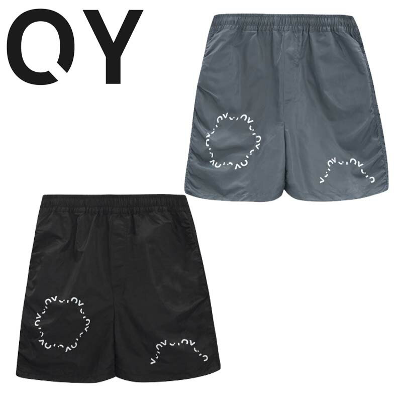 HE&SHE OY 【オーワイ】 [送料無料] 22SS ROUND LOGO NYLON SHORT PANTS ラインドロゴナイロンハーフパンツ ジャージパンツ ストリート カジュアル ユニセックス ショートパンツ ショーツ