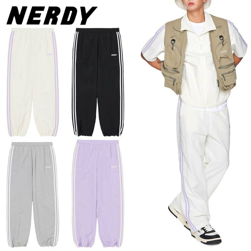 NERDY ノルディ HE&SHE [送料無料] 2023SS エンワイウーブンパンツ NY WOVEN PANTS ロングパンツ ユニセックス 韓国ブランド 韓国ファッション 新品 スポーティ カジュアル ストリート ペアルック カップルルック 少女時代 テヨン