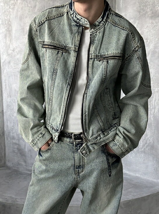 HE&SHE Suitroom(スーツルーム)【送料無料】ストーンデニムセットアップ コーディネートセットアイテムデニムジャケットデニムパンツSET