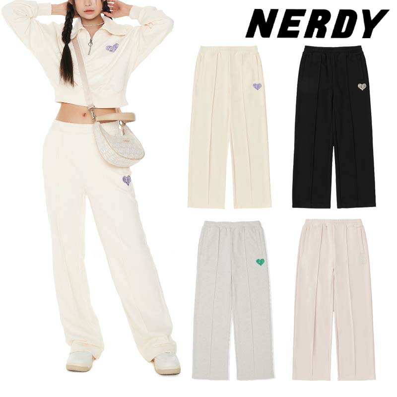 NERDY ノルディ HE&SHE [送料無料] 2023SS ウーマンスフレワイドスウェットパンツ W'S SOUFFLE WIDE SWEAT PANTS ロングパンツ ユニセックス 韓国ブランド 韓国ファッション 新品 スポーティ カジュアル ストリート ペアルック カップルルック 少女時代 テヨン