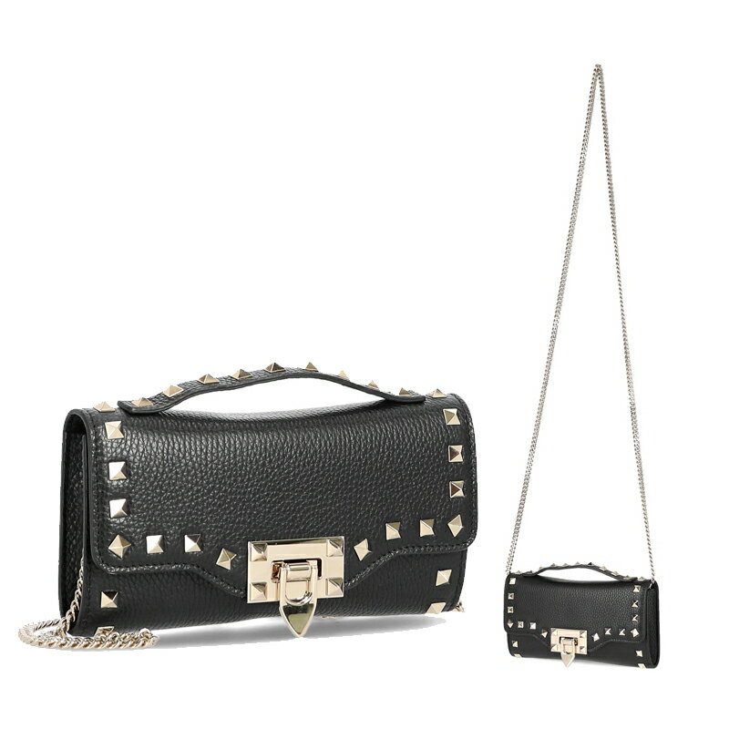 乐天商城 - HE&SHE [送料無料] VALENTINO★ロックスタッドクロース&クラッチバッグ 2W2P0U99 VSH 0NO レディース ハイクォリティー レザーバッグ プレゼント ミニバッグ スモールバッグ
