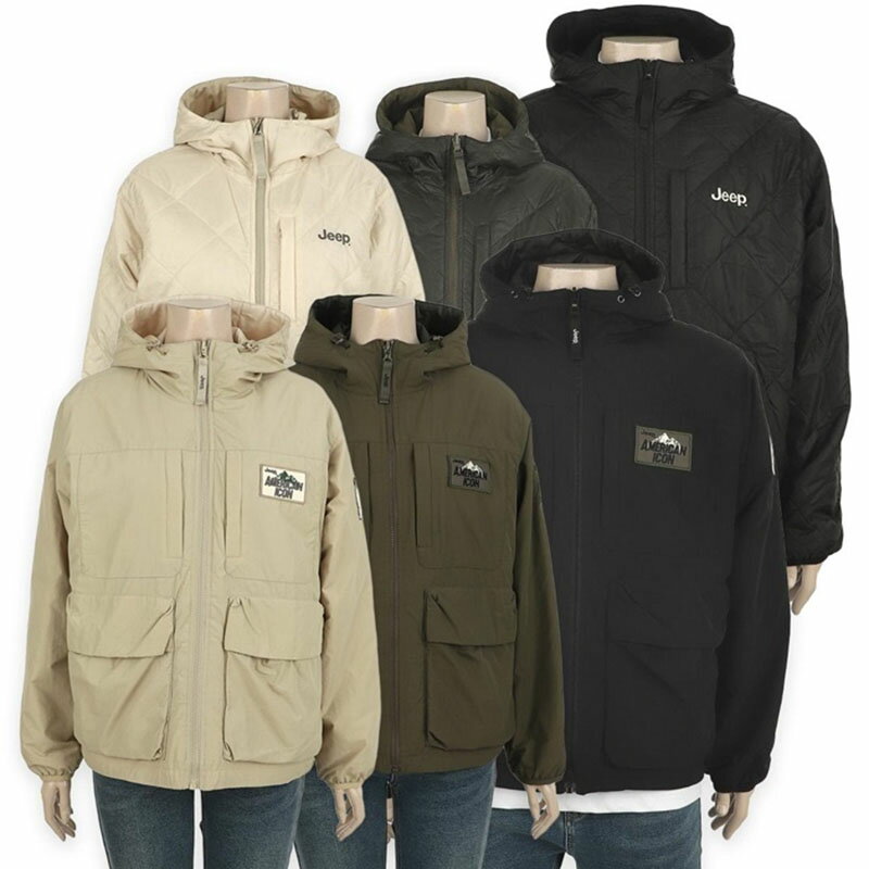 乐天商城 - HE&SHE [送料無料] ジープ JEEP リバーシブルパディングフーディッドジャンパー Reversible Padding Hooded Jumper メンズ レディース ユニセックス ダウンジャケット 空港ジャンパー ストリート カジュアル スポーティ アウター アウトドア JO3JPU254