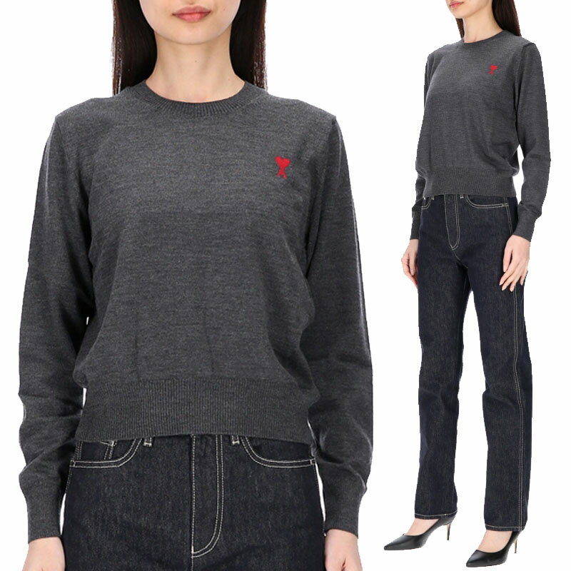 HE&SHE [����̵��] AMI PARIS ���ߥѥꥹ �ϡ��ȥ���������˥å� HEART LOGO WOOL KNIT SWEATER ��ǥ����� ������...