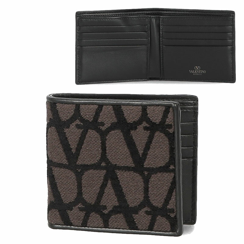 乐天商城 - HE&SHE [送料無料] VALENTINO★バレンチノ Vロゴパターン2つ折り財布 V LOGO PATTERN BIFOLD WALLET メンズ レディース ユニセックス 財布 レザー財布 カード入れ スモール 3Y2P0654 WAW U02