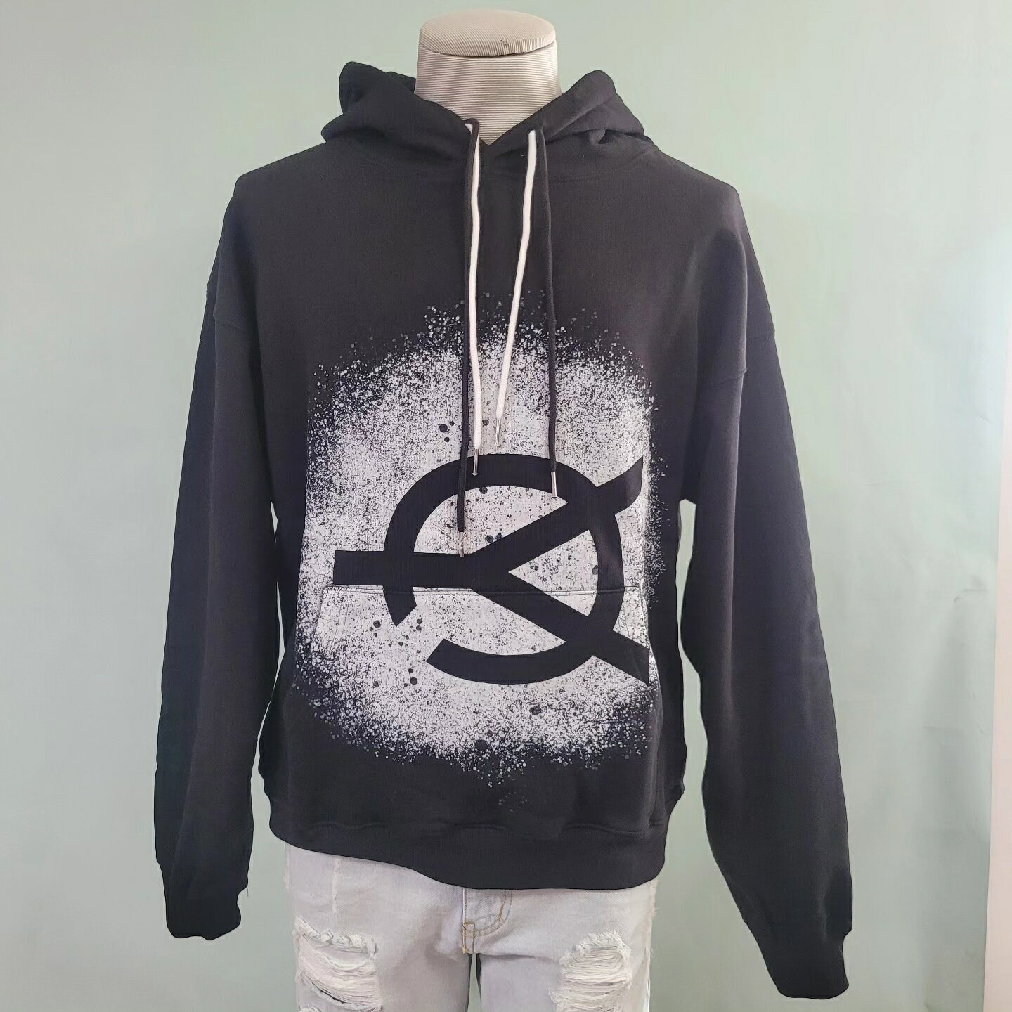 乐天商城 - HE&SHE OY 【オーワイ】 [送料無料] 22FW STENCIL LOGO DOUBLE STRING HOODIE ステンシルロゴダブルストリングパーカー ビックシルエット オーバーサイズ オーバーフィット 韓国ブランド 韓国ファッション ユニセックス ストリート フーディ フード プルオーバー