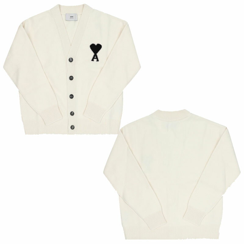 乐天商城 - AMI PARIS アミパリス ビックハートロゴVネックカーディガン BIG HEART LOGO V-NECK CARDIGAN ユニセックス メンズ レディース 男女兼用 カジュアル クラシック プレゼント HE&SHE [送料無料] UKC367 018 151
