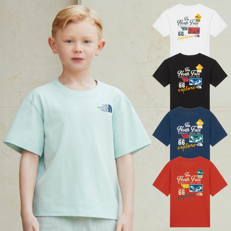 乐天商城 - ノースフェイス THE NORTH FACE KOREA 【正規品】 25SS キッズエンブレムアーカイブ半袖ラウンドTシャツ K'S EMBLEM ARCHIVE S/S R/TEE 子供 男の子 女の子 カジュアル ノースフェースキッズ 韓国 HE&SHE [送料無料] NT7UR14