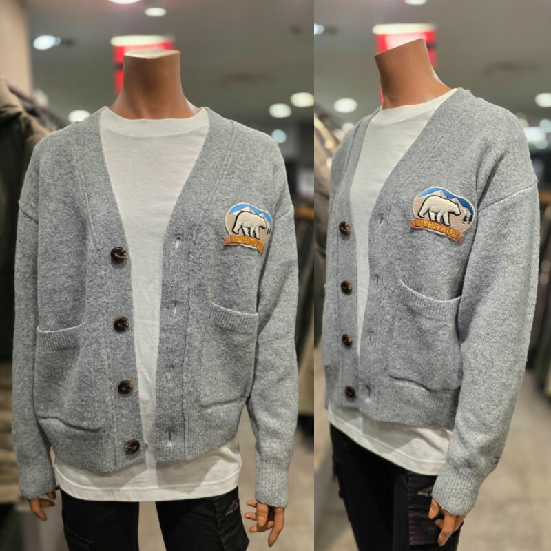 Rakuten - ジープ JEEP ウーマンベアワッペンルーズフィットカーディガン W'S BEAR WAPPEN LOOSE-FIT CARDIGAN レディース 女性 女子 カジュアル オーバーサイズ ニットカーディガン HE&SHE [送料無料] JP4KTF501