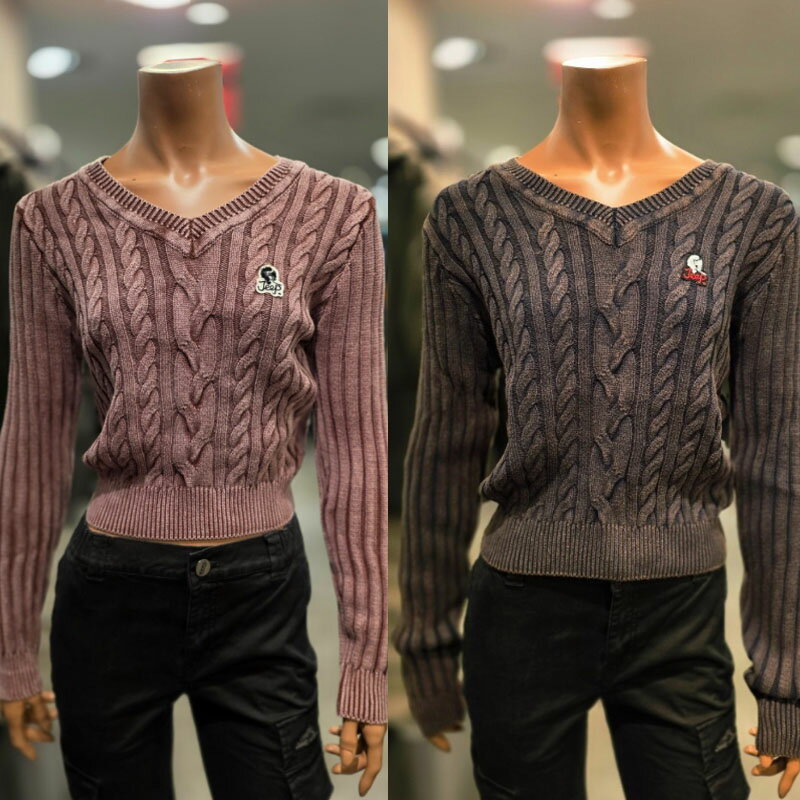 乐天商城 - ジープ JEEP ウーマンケーブルVネッククロップニット W'S CABLE V-NECK CROP KNIT レディース 女性 女子 カジュアル セーター トップス HE&SHE [送料無料] JP4KTF026
