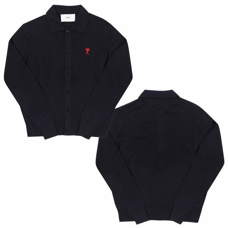 AMI PARIS アミパリス スモールハートロゴカラーカーディガン SMALL HEART LOGO COLLAR CARDIGAN ユニセックス メンズ レ...