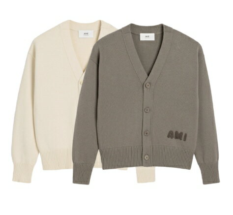 AMI PARIS COTTON WOOL EMBROIDERY CARDIGAN ���ߥѥꥹ ���åȥ󥦡���ɽ������ǥ����� ��˥��å��� ��� ��ǥ�����...