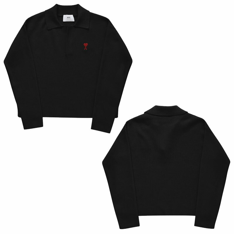 AMI PARIS ���ߥѥꥹ ���⡼��ϡ��ȥ����ݥ��˥å� SMALL HEART LOGO COLLAR KNIT ��˥��å��� ��� ��ǥ����� �˽���...