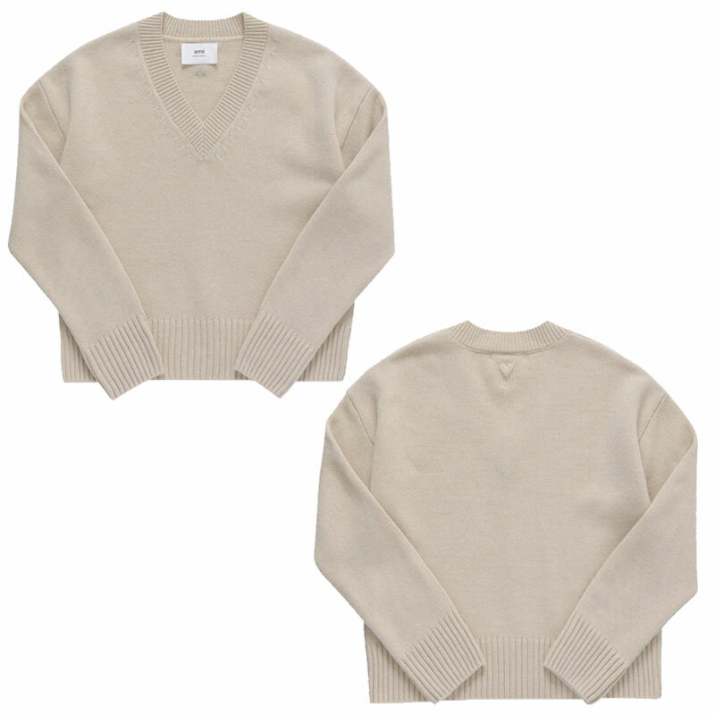 乐天商城 - AMI PARIS アミパリス トナルハートロゴVネックニット TONAL HEART LOGO V-NECK KNIT ユニセックス メンズ レディース 男女兼用 カジュアル クラシック プレゼント セーター HE&SHE [送料無料] UKS234 KN0028 721