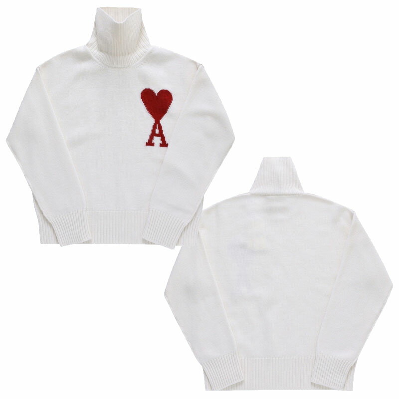 AMI PARIS ���ߥѥꥹ �ӥå��ϡ��ȥ������󥿥륷�������ȥ�ͥå��˥å� BIG HEART LOGO INTARSIA TURTLE-NECK KNI...