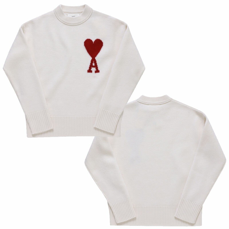 AMI PARIS ���ߥѥꥹ �ӥå��ϡ��ȥ������󥿥륷���˥å� BIG HEART LOGO INTARSIA KNIT ��˥��å��� ��� ��ǥ����� ...