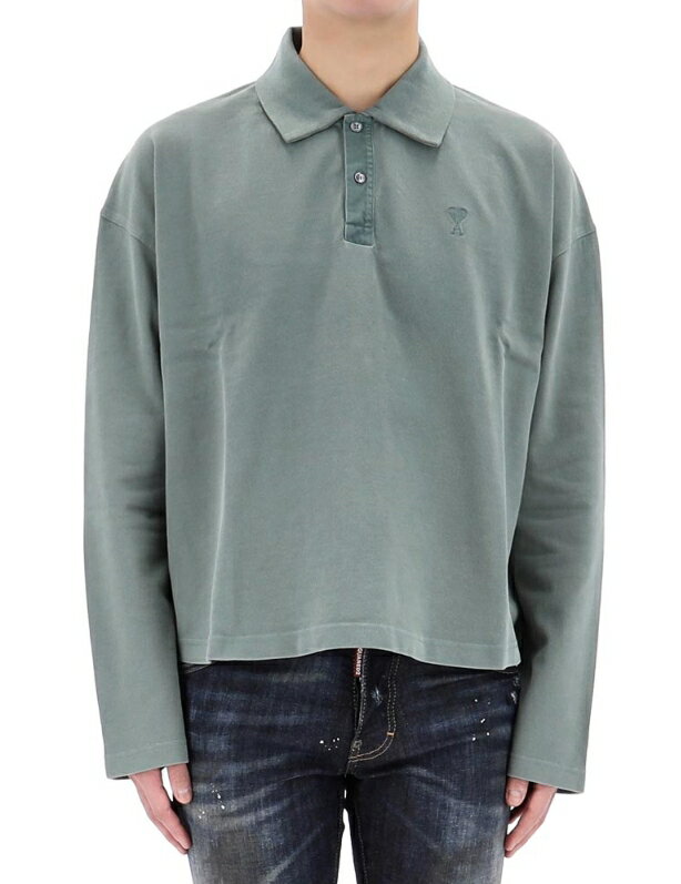 AMI PARIS ���ߥѥꥹ �������ʡ� �ϡ��ȥ���Ĺµ�ݥ������ HEART LOGO POLO LONG SLEEVE ��˥��å��� ��� ��ǥ����� ...