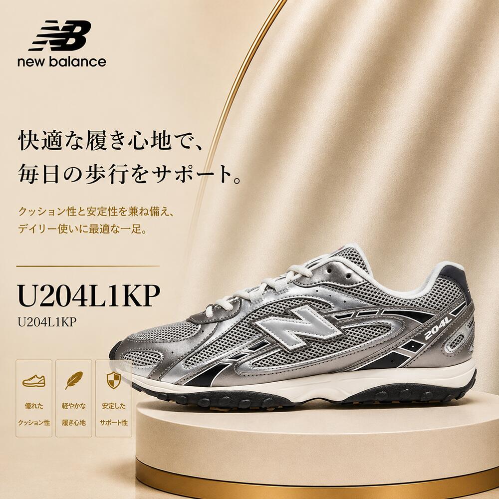 ニューバランス New Balance 204L ユニセックス 男女兼用 スニーカー ローカット メッシュ 合成素材 メタリック Y2K レトロ ランニング スポーツ ストリート カジュアル 韓国 HE&SHE [送料無料] U204L1KP