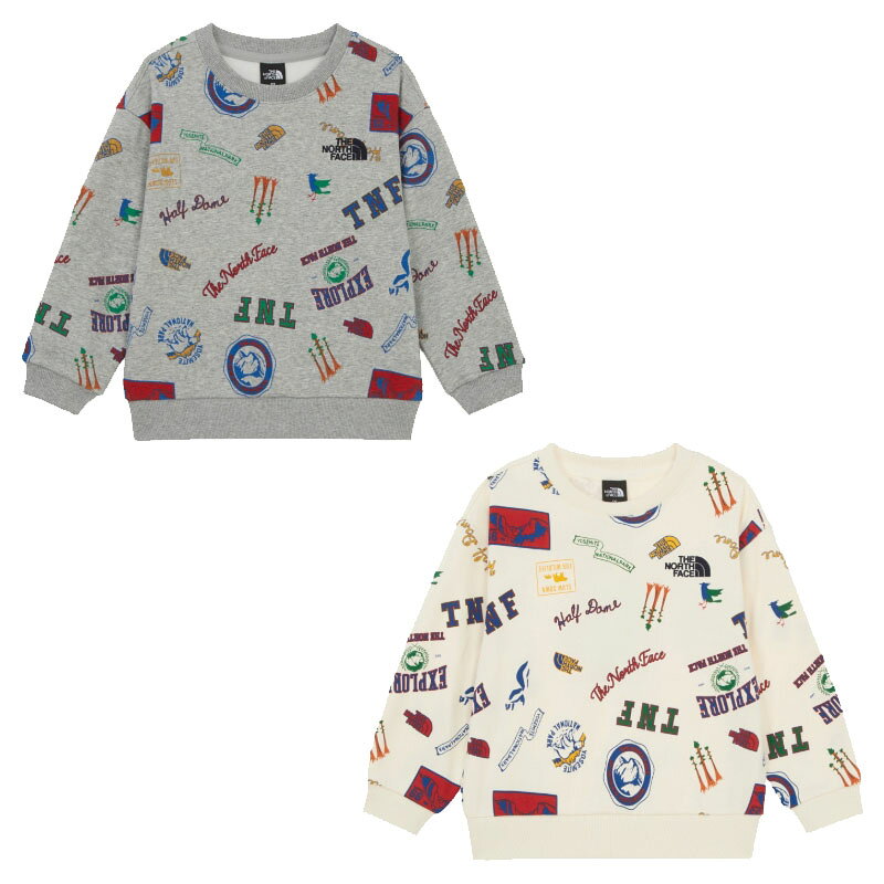 乐天商城 - ノースフェイス THE NORTH FACE KOREA 【正規品】 25FW キッズワイルドパッチスウェットシャツ K'S WILDPATCH SWEATSHIRTS 男の子 女の子 子供 キッズ カジュアル ノースフェースキッズ トレーナー 韓国 HE&SHE [送料無料] NM5MR52