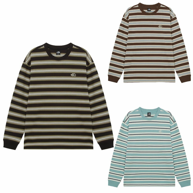 乐天商城 - ノースフェイス THE NORTH FACE KOREA 【正規品】 25FW メンズイージーオン長袖ラウンドTシャツ M'S EASYON STRIPE L/S R/TEE 男性 男子 カジュアル カットソー ノースフェイスコリア 韓国 HE&SHE [送料無料] NT7TR56