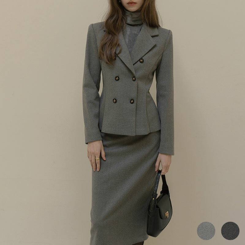 SUITROOM スーツルーム LONDON SOFT TWEED PEPLUM SET-UP 2色 ロンドンソフトツイードペプラムセットアップ レディース 女性 女子 女らしさアップ 長袖 フェミニン ラブリー デイリー ジャケットセット パーティー服 韓国ファッション かわいい オシャレ