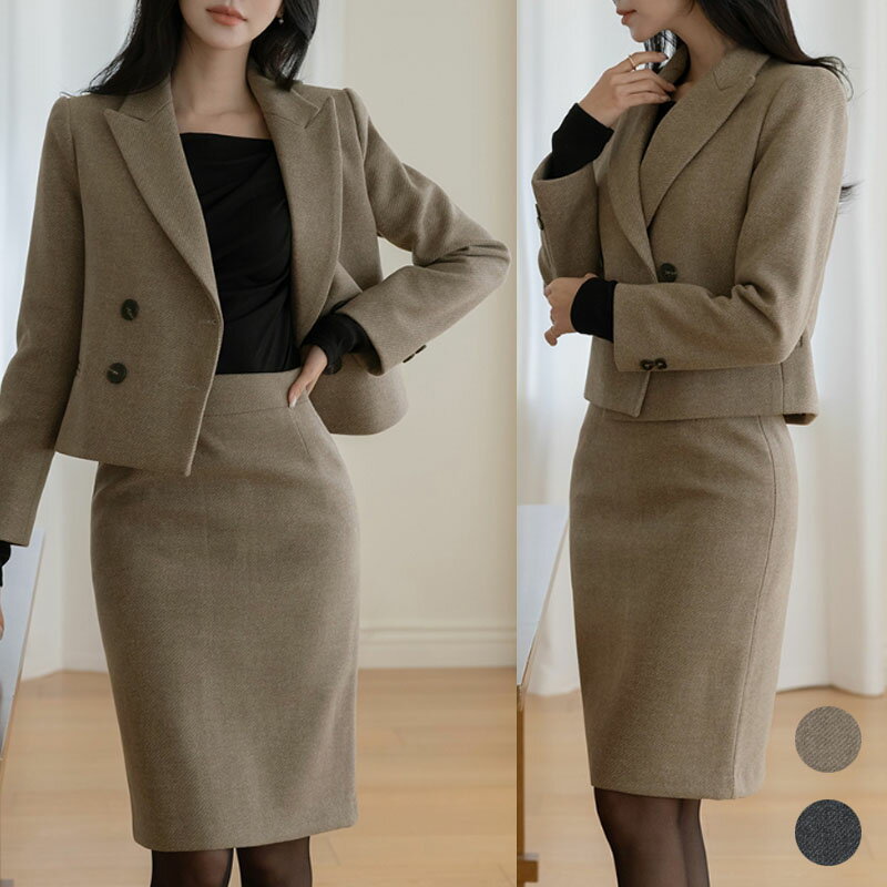 乐天商城 - SUITROOM スーツルーム ANNA CLASSIC WOOL QUILTED CROP SET-UP 2色 アンナクラシックウールキルトクロップセットアップ レディース 女性 女子 女らしさアップ 長袖 フェミニン ラブリー デイリー ワンピース パーティー服 韓国ファッション かわいい オシャレ