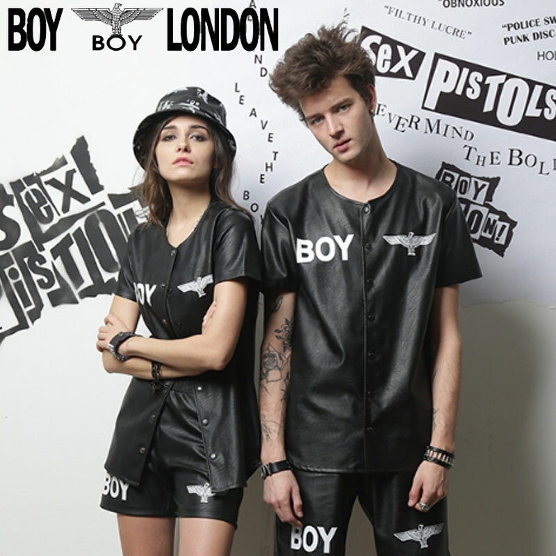 HE SHE 送料無料 【ボーイロンドン】 BOYLONDON KOREA ビックシルエット オーバーサイズ オーバーフィット ユニセックス ストリート ファンキー シャツ 合成皮革 ジャケットシャツ B52WS01U89