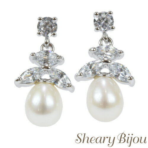 乐天商城 - ピアス キュービックジルコニア パール 大人 デザイン レディース 結婚式 アクセサリー ウエディング 花嫁 フォト 二次会 フォーマル パーティ シンプル キラキラ ギフト アクセサリー
