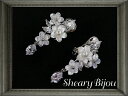 ピアス イヤークリップ プレゼント 花 フラワー キュービックジルコニア レディース 女性 結婚式 参列 ゲスト 花嫁 ウエディングフォト 気品 華やか 愛され...