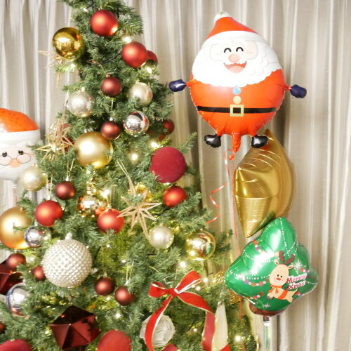 乐天商城 - Xmas バルーン ヘリウムブーケ ibrex クリスマス プレゼント サンタ トナカイ 可愛い インテリア 子供 喜ぶ 浮いた状態 浮いてるバルーン 風船 ふうせん ギフト バルーンギフト