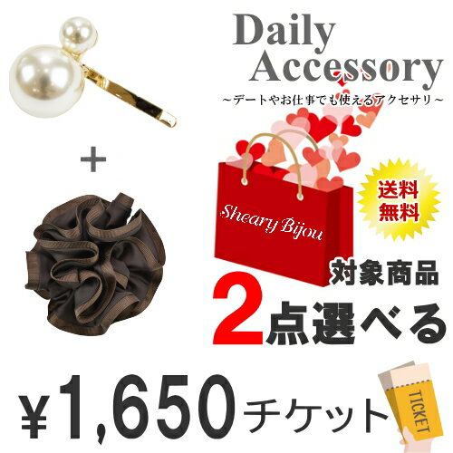 【デイリー2点選べる福袋1500円(+tax)チケット】 福袋 2022 送料無料 人気 お得 レディース ヘアアクセサリー デイリー 普段使い ヘアゴム ヘアフック シュシュ シンプル 大人 女性 髪飾り 髪留め 上品